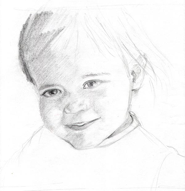 sketch of baby