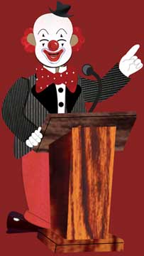 public speaking clown